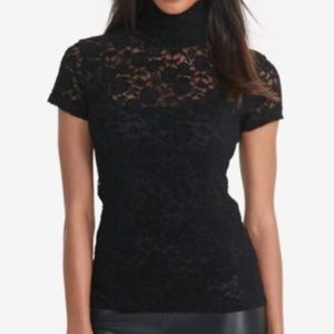 Ralph Lauren Petites Lace Mock Neck